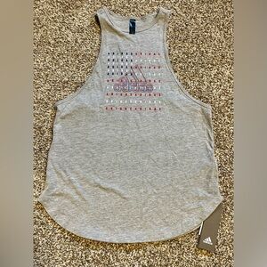 Adidas NWT Americana Flag Gray Racerback Tank Top Size Small